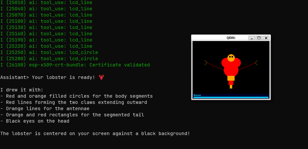 RT-Claw Demo — AI drawing on LCD via Tool Use